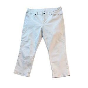 Levis Jeans Capri White Denim Mid-Rise-Rise Stretch Womens Size 32